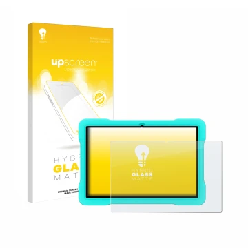 Parte frontal de un envase de producto con el logotipo de la marca upscreen. Al lado se muestra el dispositivo UJJ U8 con su p