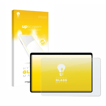 Parte frontal de un envase de producto con el logotipo de la marca upscreen. Al lado se muestra el dispositivo fezawio F10 10.