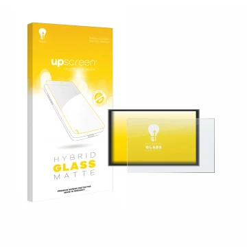 Parte frontal de un envase de producto con el logotipo de la marca upscreen. Al lado se muestra el dispositivo Renault Master 