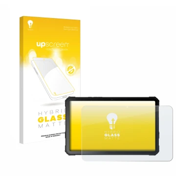 Parte frontal de un envase de producto con el logotipo de la marca upscreen. Al lado se muestra el dispositivo Fossibot DT3 5G