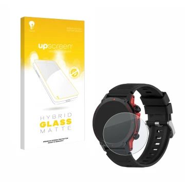 Parte frontal de un envase de producto con el logotipo de la marca upscreen. Al lado se muestra el dispositivo Popglory S136 c