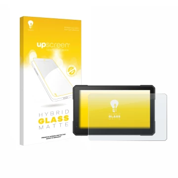 Parte frontal de un envase de producto con el logotipo de la marca upscreen. Al lado se muestra el dispositivo Interphone Sync