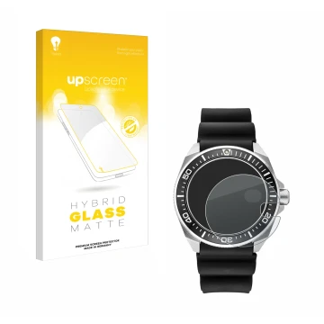 Parte frontal de un envase de producto con el logotipo de la marca upscreen. Al lado se muestra el dispositivo Seiko Prospex S