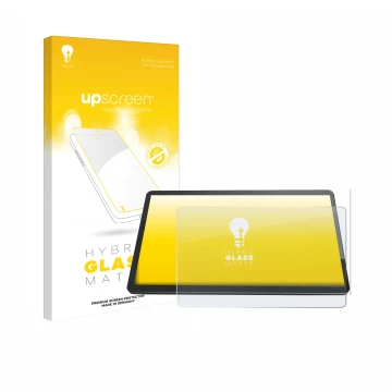 Parte frontal de un envase de producto con el logotipo de la marca upscreen. Al lado se muestra el dispositivo Elo TouchSystem