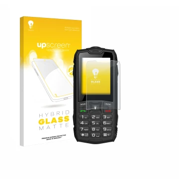 Parte frontal de un envase de producto con el logotipo de la marca upscreen. Al lado se muestra el dispositivo Hammer Rock con