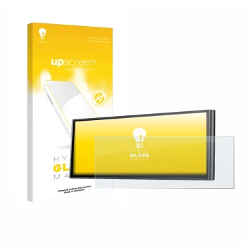 Parte frontal de un envase de producto con el logotipo de la marca upscreen. Al lado se muestra el dispositivo Krunia 9.26