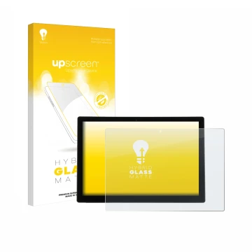 Parte frontal de un envase de producto con el logotipo de la marca upscreen. Al lado se muestra el dispositivo Wortmann Terra 