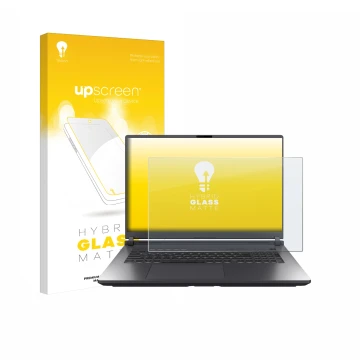 Parte frontal de un envase de producto con el logotipo de la marca upscreen. Al lado se muestra el dispositivo ASUS ROG Strix 