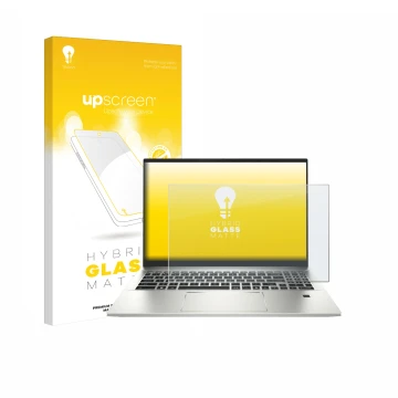 Parte frontal de un envase de producto con el logotipo de la marca upscreen. Al lado se muestra el dispositivo MSI Prestige A1