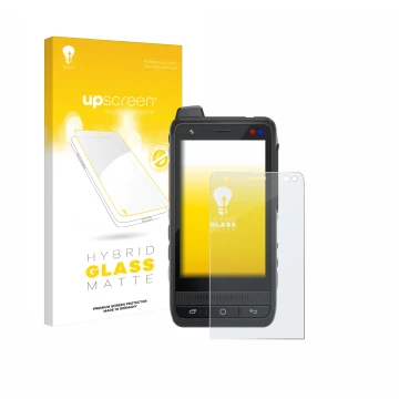 Parte frontal de un envase de producto con el logotipo de la marca upscreen. Al lado se muestra el dispositivo Uniwa F400 con 