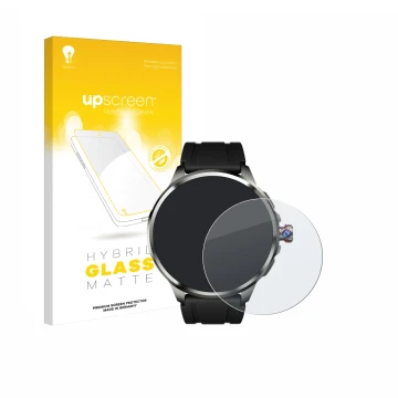 Parte frontal de un envase de producto con el logotipo de la marca upscreen. Al lado se muestra el dispositivo Rogbid Model R2