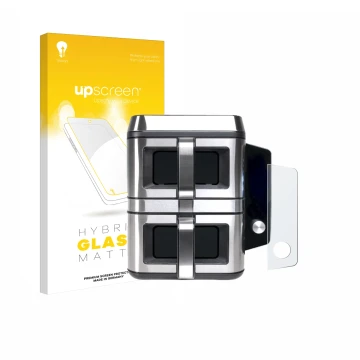 Parte frontal de un envase de producto con el logotipo de la marca upscreen. Al lado se muestra el dispositivo KOENIC KTAF-TR 