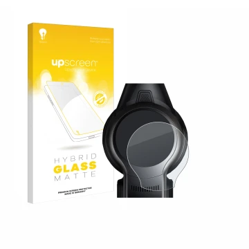 Parte frontal de un envase de producto con el logotipo de la marca upscreen. Al lado se muestra el dispositivo MOVA S2 con su 
