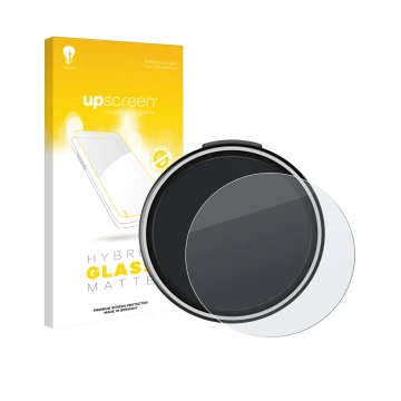 Parte frontal de un envase de producto con el logotipo de la marca upscreen. Al lado se muestra el dispositivo OOONO CO-Driver