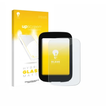 Parte frontal de un envase de producto con el logotipo de la marca upscreen. Al lado se muestra el dispositivo Bikevee ‎BKV300