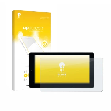 Parte frontal de un envase de producto con el logotipo de la marca upscreen. Al lado se muestra el dispositivo Zontes 368 K co