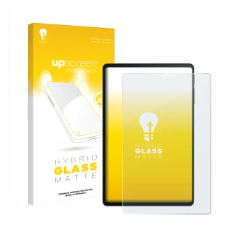 Parte frontal de un envase de producto con el logotipo de la marca upscreen. Al lado se muestra el dispositivo Xiaomi Black Sh