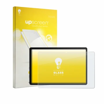 Parte frontal de un envase de producto con el logotipo de la marca upscreen. Al lado se muestra el dispositivo Whitedeer WHTG1