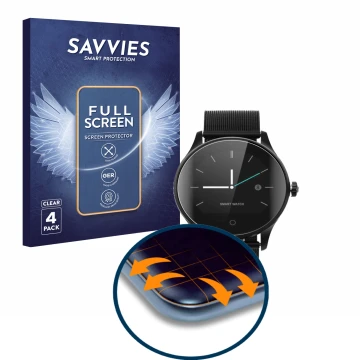Parte frontal de un envase de producto con el logotipo de la marca Savvies. Al lado se muestra el dispositivo Diggro K88H con 