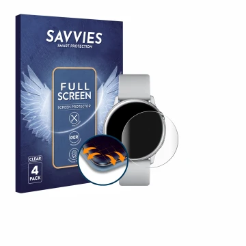 Parte frontal de un envase de producto con el logotipo de la marca Savvies. Al lado se muestra el dispositivo Samsung Galaxy W