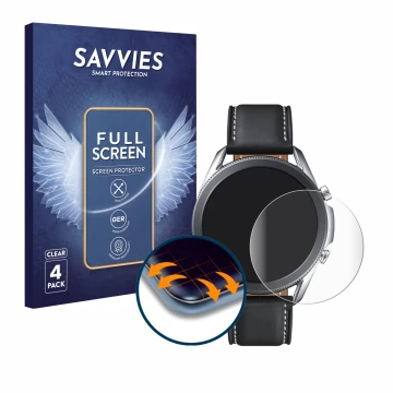 Parte frontal de un envase de producto con el logotipo de la marca Savvies. Al lado se muestra el dispositivo Samsung Galaxy W