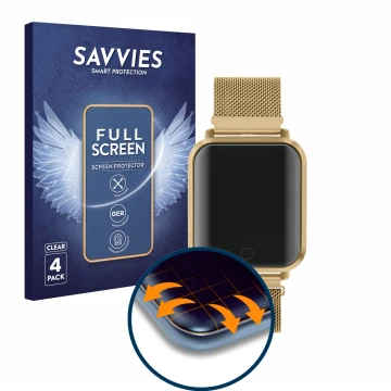 Parte frontal de un envase de producto con el logotipo de la marca Savvies. Al lado se muestra el dispositivo Reflex Active Se