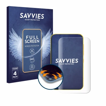 Parte frontal de un envase de producto con el logotipo de la marca Savvies. Al lado se muestra el dispositivo Timmkoo Q5 con s