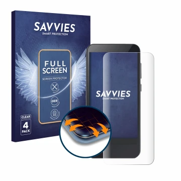 Parte frontal de un envase de producto con el logotipo de la marca Savvies. Al lado se muestra el dispositivo Omnipod 5 con su