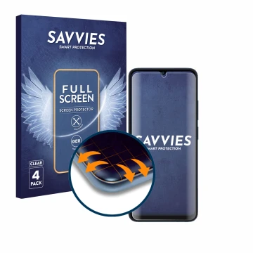 Parte frontal de un envase de producto con el logotipo de la marca Savvies. Al lado se muestra el dispositivo Xiaomi Redmi 12C