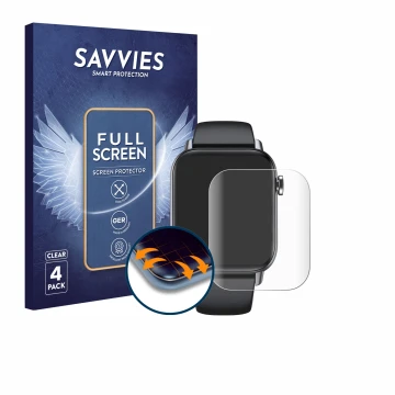 Parte frontal de un envase de producto con el logotipo de la marca Savvies. Al lado se muestra el dispositivo Levowatch Doitx 