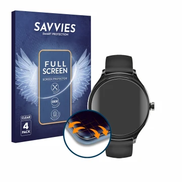 Parte frontal de un envase de producto con el logotipo de la marca Savvies. Al lado se muestra el dispositivo Pireware Harmony