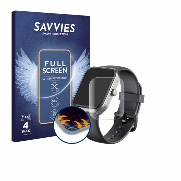 Parte frontal de un envase de producto con el logotipo de la marca Savvies. Al lado se muestra el dispositivo TUYOMA LW76 1.91