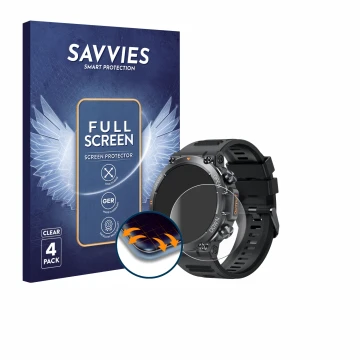 Parte frontal de un envase de producto con el logotipo de la marca Savvies. Al lado se muestra el dispositivo GaWear K56-PRO 1