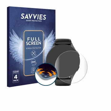 Parte frontal de un envase de producto con el logotipo de la marca Savvies. Al lado se muestra el dispositivo Hama 8900 (42 mm