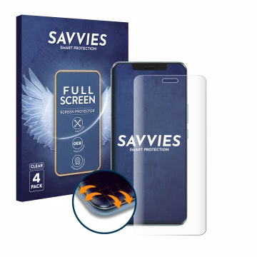 Parte frontal de un envase de producto con el logotipo de la marca Savvies. Al lado se muestra el dispositivo Honor Magic 6 Pr