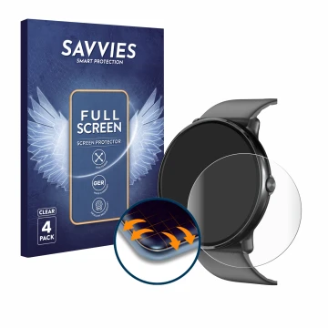 Parte frontal de un envase de producto con el logotipo de la marca Savvies. Al lado se muestra el dispositivo Gerpeng S66 1.43