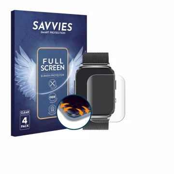 Parte frontal de un envase de producto con el logotipo de la marca Savvies. Al lado se muestra el dispositivo Kardena Care Pro