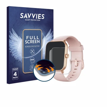 Parte frontal de un envase de producto con el logotipo de la marca Savvies. Al lado se muestra el dispositivo aeac IDW19 1.85