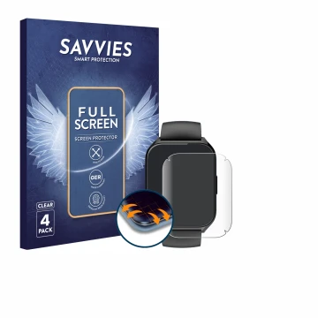 Parte frontal de un envase de producto con el logotipo de la marca Savvies. Al lado se muestra el dispositivo Aycy MT65 1.85