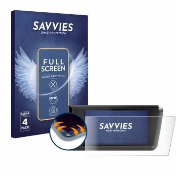 Parte frontal de un envase de producto con el logotipo de la marca Savvies. Al lado se muestra el dispositivo Bosch Purion 400
