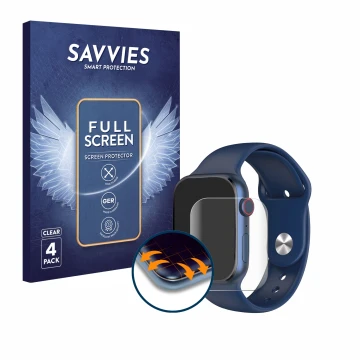 Parte frontal de un envase de producto con el logotipo de la marca Savvies. Al lado se muestra el dispositivo KSIX Urban 4 con