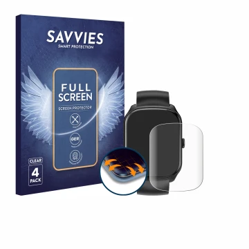 Parte frontal de un envase de producto con el logotipo de la marca Savvies. Al lado se muestra el dispositivo Qecnato S68 1.95