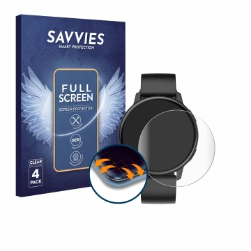 Parte frontal de un envase de producto con el logotipo de la marca Savvies. Al lado se muestra el dispositivo SPC Smartee Duo 