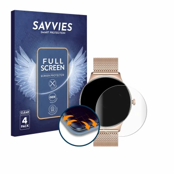 Parte frontal de un envase de producto con el logotipo de la marca Savvies. Al lado se muestra el dispositivo LIGE FV12 1.43