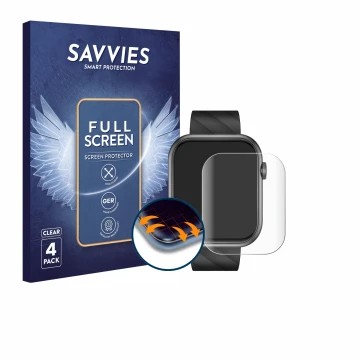 Parte frontal de un envase de producto con el logotipo de la marca Savvies. Al lado se muestra el dispositivo Bekomiya Smartwa