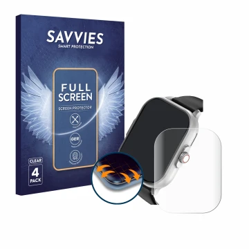 Parte frontal de un envase de producto con el logotipo de la marca Savvies. Al lado se muestra el dispositivo YYKY E02 2.01