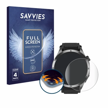 Parte frontal de un envase de producto con el logotipo de la marca Savvies. Al lado se muestra el dispositivo Knauermann Pro 3