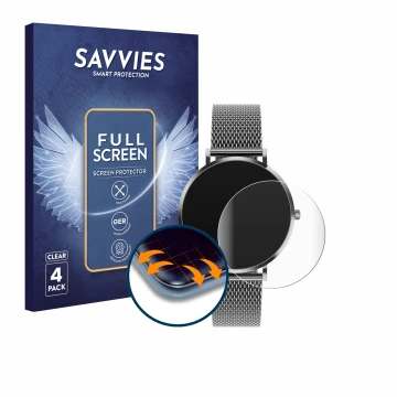 Parte frontal de un envase de producto con el logotipo de la marca Savvies. Al lado se muestra el dispositivo Pireware Amory 5
