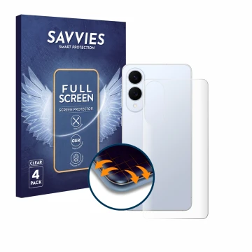 Parte frontal de un envase de producto con el logotipo de la marca Savvies. Al lado se muestra el dispositivo Samsung Galaxy S