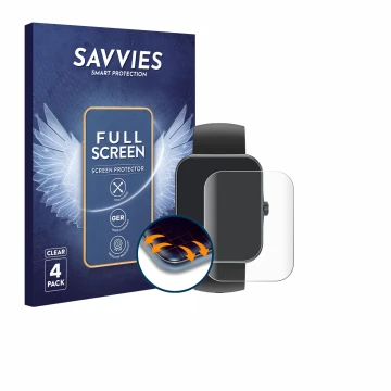 Parte frontal de un envase de producto con el logotipo de la marca Savvies. Al lado se muestra el dispositivo Alutoria S80K 1.